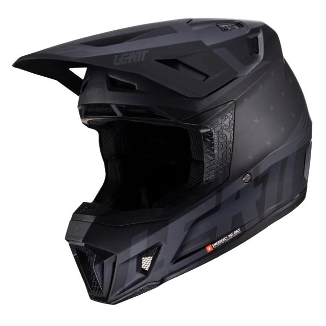 Шолом Leatt Moto 7.5 Stealth + Мотоокуляри Leatt Velocity 4.5 Stealth Clear Lens