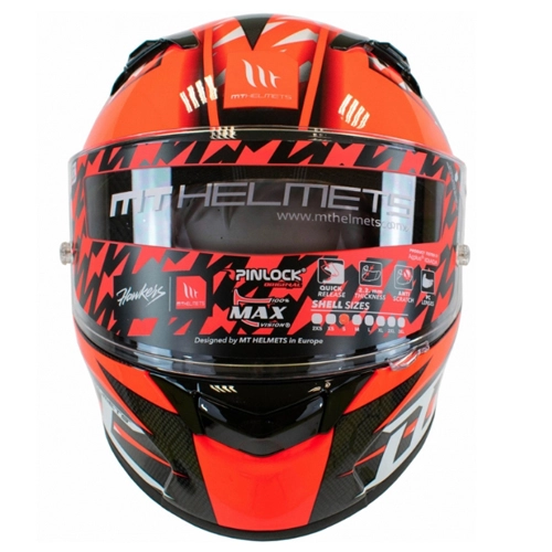 Шолом MT KRE Snake Carbon Hawkers Red/Black/White