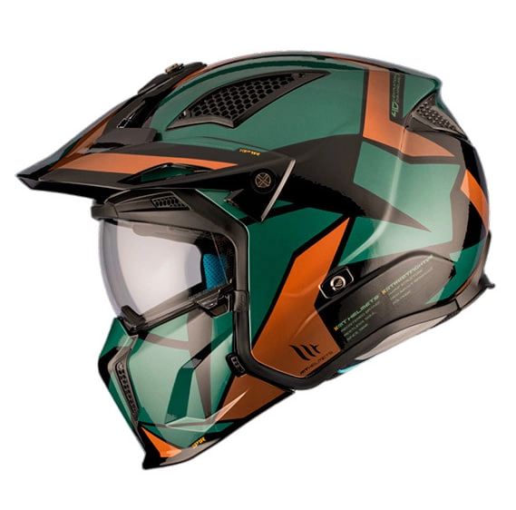Шолом MT Trial Streetfighter SV S P1R Green/Brown