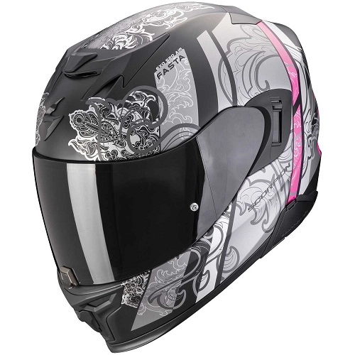 Шолом Scorpion EXO-520 Evo Air Fasta Black/Silver/Pink