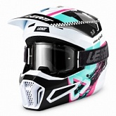 Шлем Leatt 3.5 Black/Pink/White + Мотоочки Leatt Vision 3.5 Black Clear Lens
