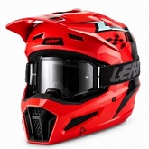 Шлем Leatt 3.5 Red + Мотоочки Leatt Vision 3.5 Black Clear Lens
