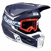 Шлем Leatt Moto 3.5 Junior Blue/White + Мотоочки Leatt Vision 3.5 Blue/White Clear Lens