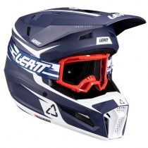 Шлем Leatt Moto 3.5 Junior Blue/White + Мотоочки Leatt Vision 3.5 Blue/White Clear Lens