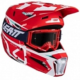 Шлем Leatt Moto 3.5 Red + Мотоочки Leatt Vision 3.5 Blue Clear Lens