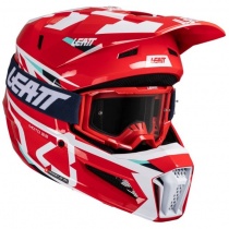 Шлем Leatt Moto 3.5 Red/White + Мотоочки Leatt Velocity 4.5 Red Clear Lens