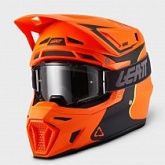 Шлем Leatt Moto 8.5 Fire Orange + Мотоочки Leatt Velocity 5.5 Black Clear Lens