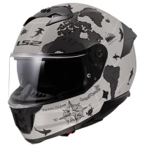 Шлем LS2 FF808 Stream II Worldmap Cool Grey Matt