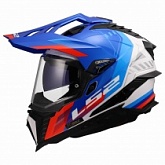 Шлем LS2 MX701 Explorer Hexa White/Blue/Red
