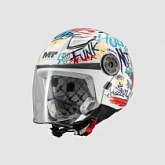 Шлем MT Lite Crew A5 White/Red/Blue