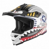Шлем NOX N761 Fighter Junior Silver/Red/Black