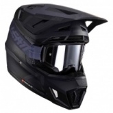 Шлем Leatt Moto 7.5 Stealth + Мотоочки Leatt Velocity 4.5 Stealth Clear Lens