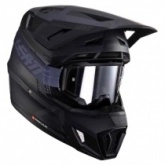 Шлем Leatt Moto 7.5 Stealth + Мотоочки Leatt Velocity 4.5 Stealth Clear Lens