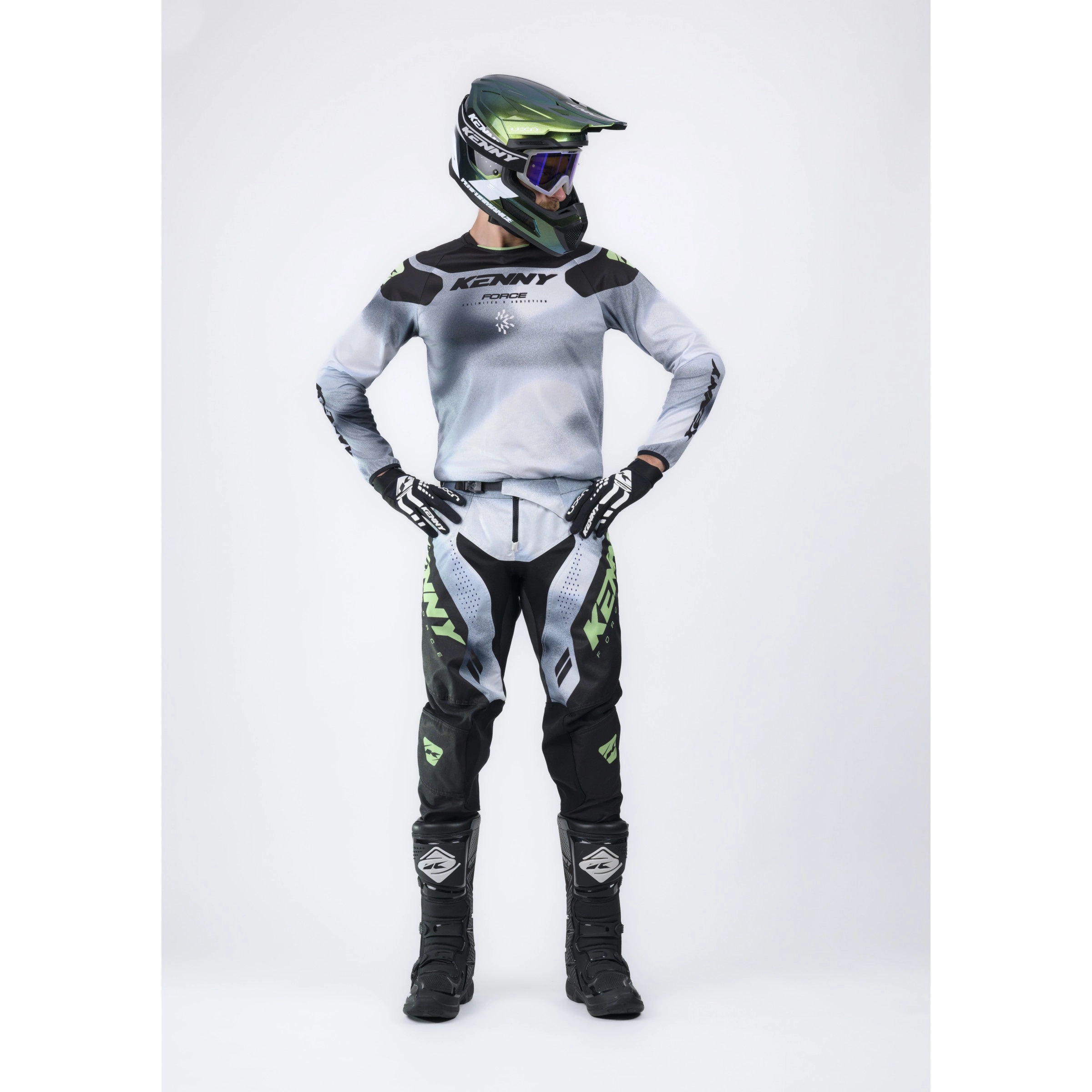 Мотоштани Kenny Racing Force Fog Black/Green/White