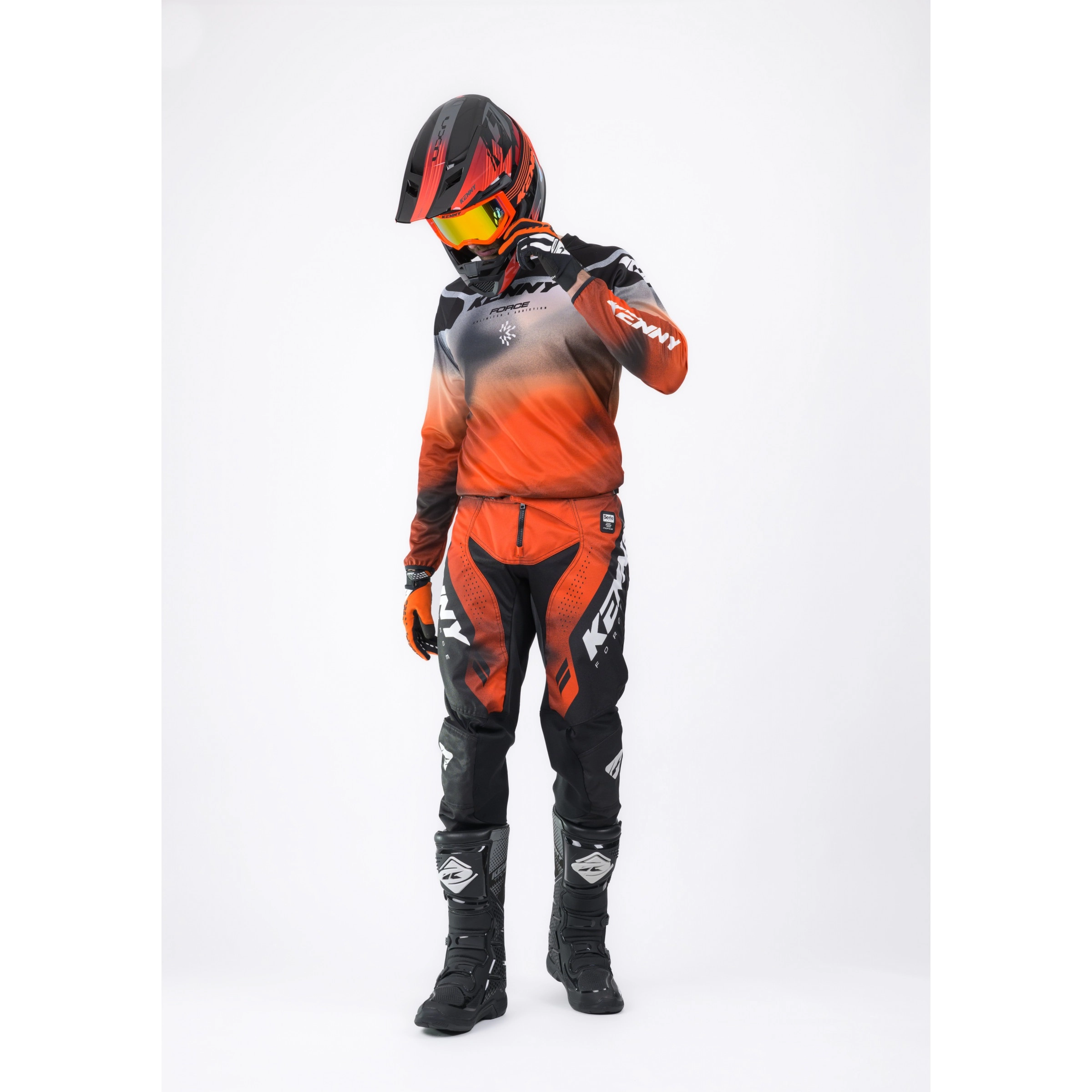 Мотоштани Kenny Racing Force Fog Black/Orange/White