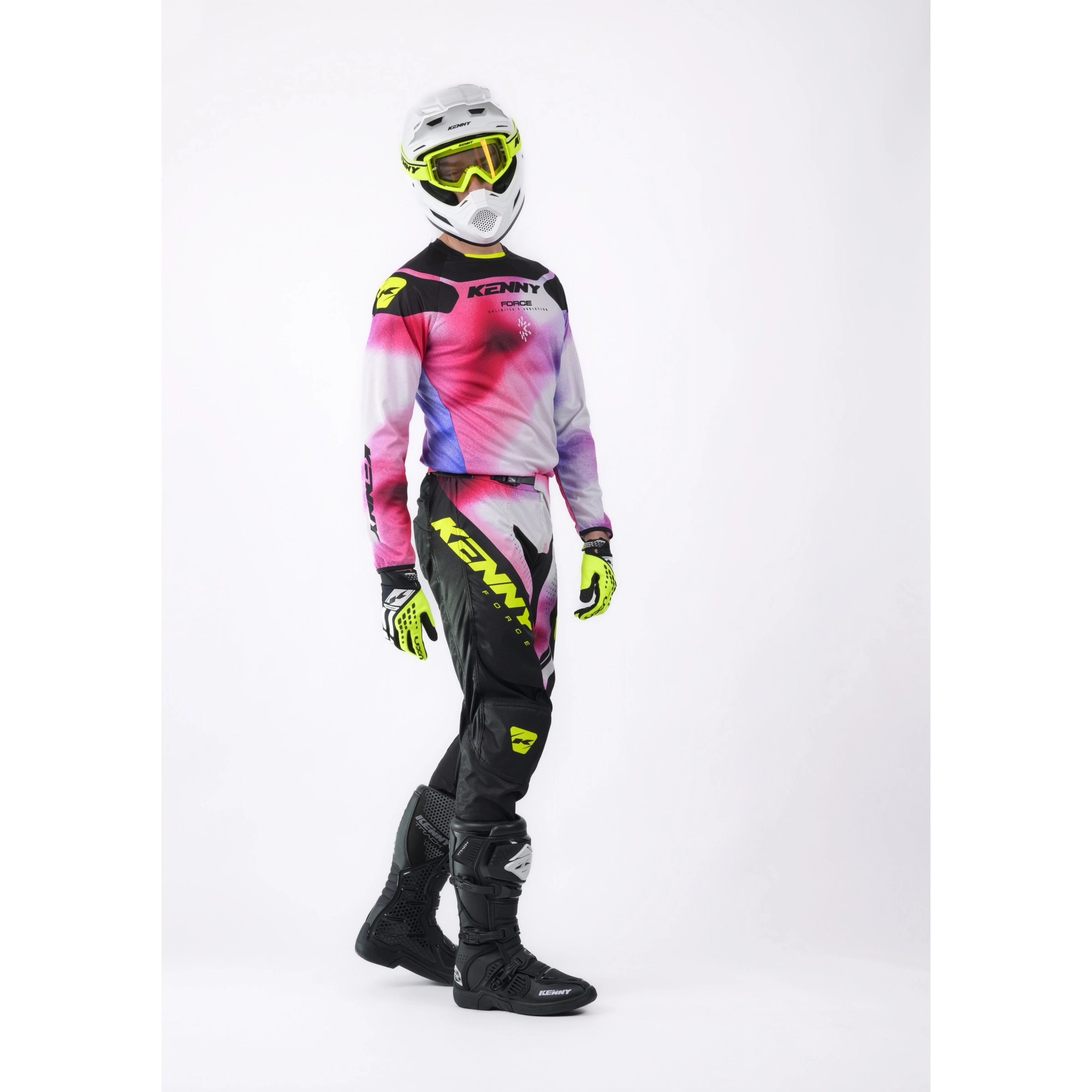 Мотоштани Kenny Racing Force Fog Black/Yellow/Pink