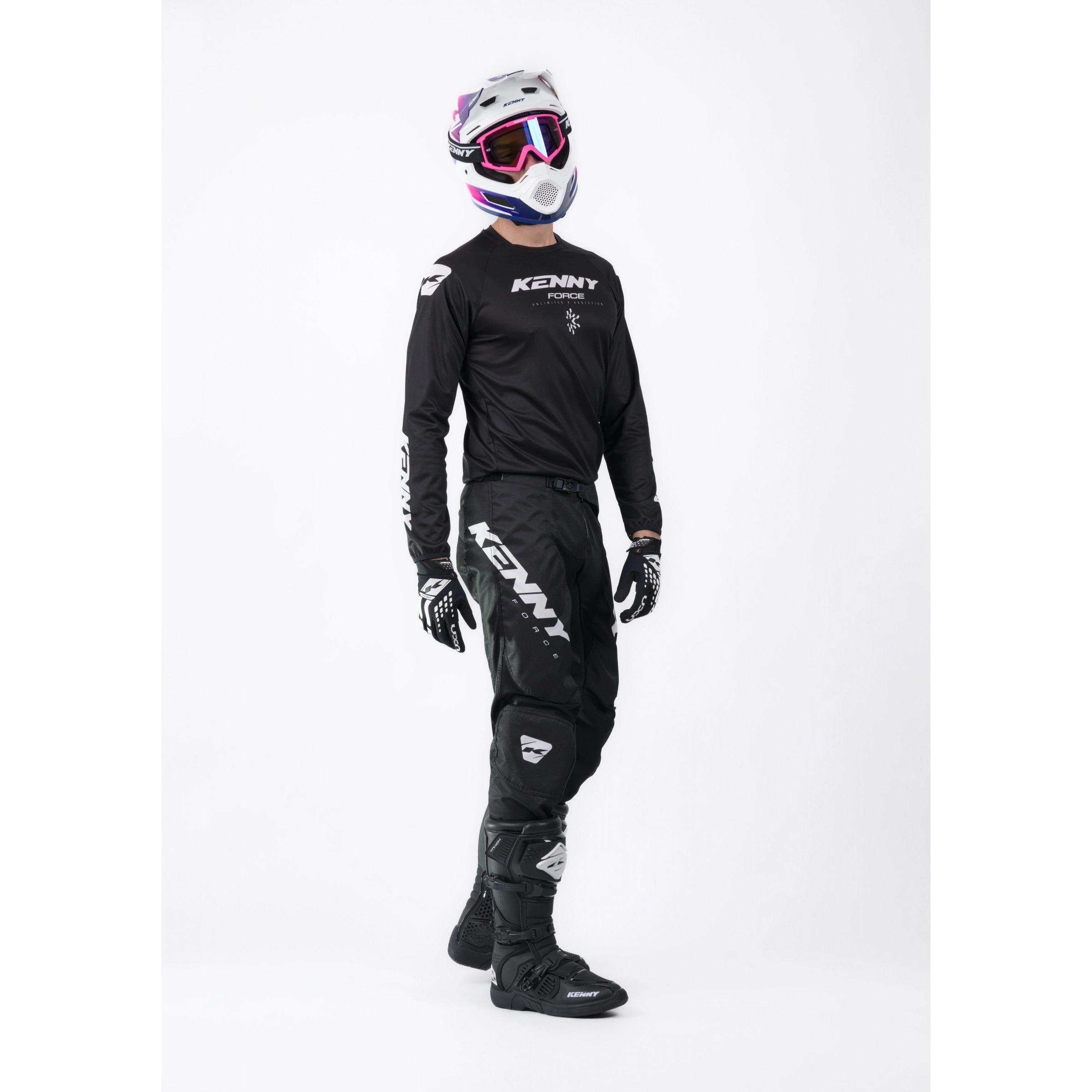 Мотоштани Kenny Racing Force Solid Black/White