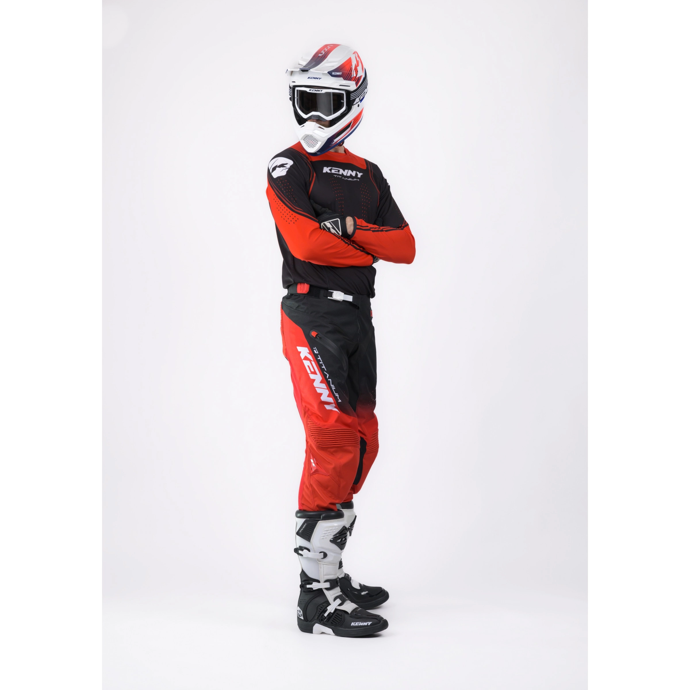 Мотоштани Kenny Racing Titanium Red/Black