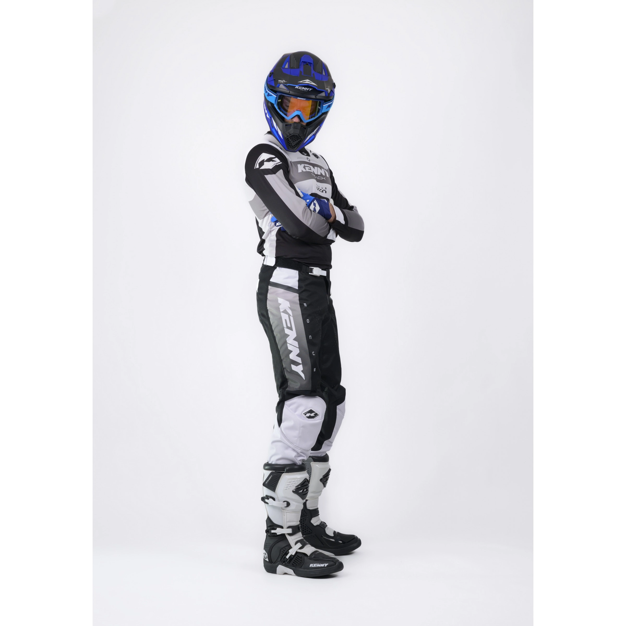 Мотоштани Kenny Racing Track Focus Black/White/Grey