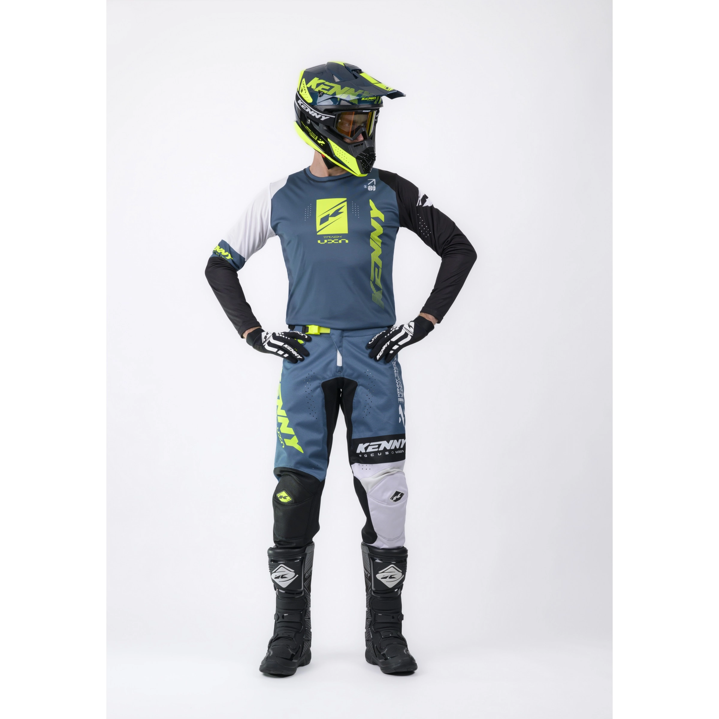 Мотоштани Kenny Racing Track Zoom Black/Yellow/Blue
