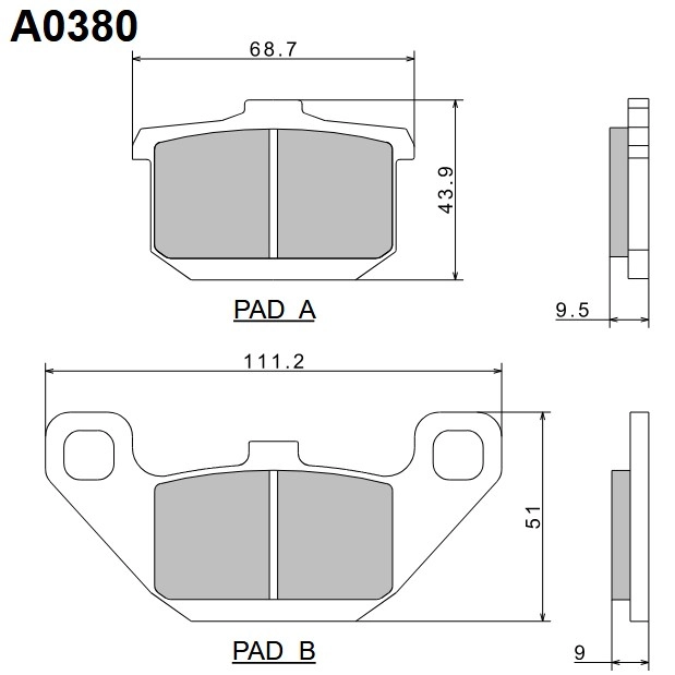 Колодки гальмівні Nissin A0380