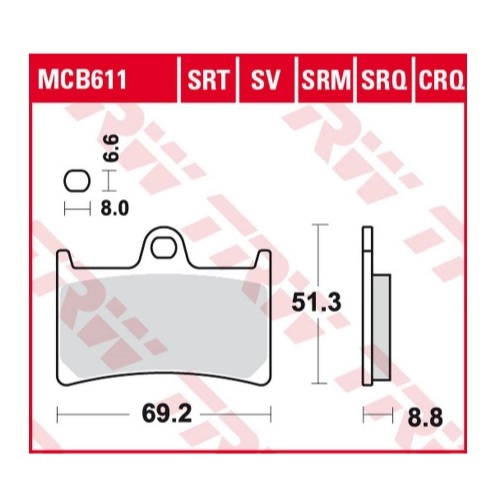Колодки гальмівні TRW Lucas MCB611SRT