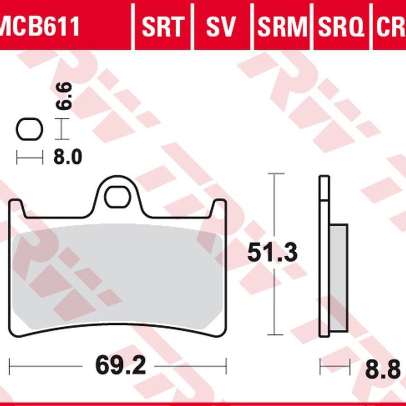 Колодки гальмівні TRW Lucas MCB611TRQ