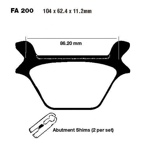 Колодки гальмівні EBC FA200