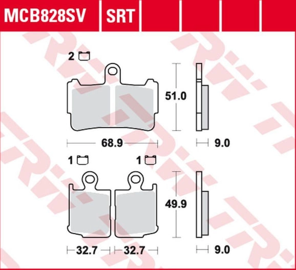 Колодки тормозные TRW Lucas MCB828SRT