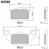 Колодки тормозные Nissin A0380