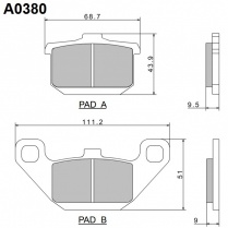 Колодки тормозные Nissin A0380