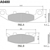 Колодки тормозные Nissin A0480