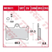 Колодки тормозные TRW Lucas MCB611SRT