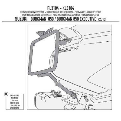 Кріплення кофра Kappa KL3104