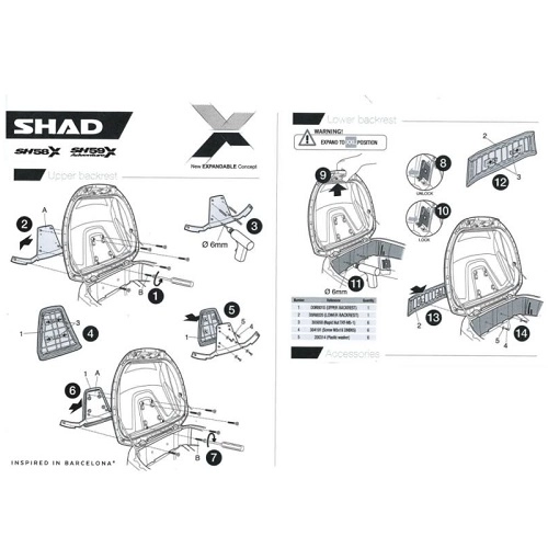 Спинка кофра Shad SH58X SH59X