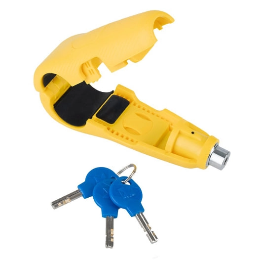 Замок блокування важеля гальма із сигналізацією Oxford LK302 Yellow