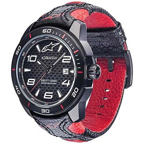 Годинник Alpinestars Tech Watch 3H Leather Srtap Black/Red