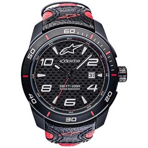 Годинник Alpinestars Tech Watch 3H Leather Srtap Black/Red