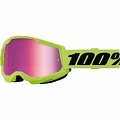 Мотоочки 100% Strata II Neon Yellow Mirror Pink Lens