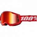 Мотоочки 100% Strata II Red/White Mirror Red Lens