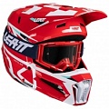 Шлем Leatt Moto 3.5 Red/White + Мотоочки Leatt Velocity 4.5 Red Clear Lens