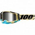 Мотоочки 100% Racecraft 2 Airblast Beige/Blue Mirror Silver Lens