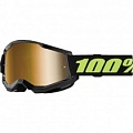 Мотоочки 100% Strata II Solar Eclipse Black/Yellow Mirror Gold Lens